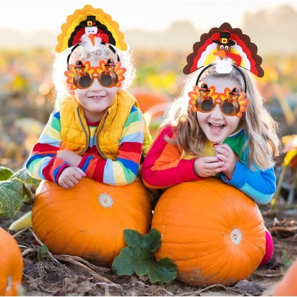 Thanksgiving Turkey Sunglasses Props 2 Pack Cartoon Eyeglasses Party Favors main image 7